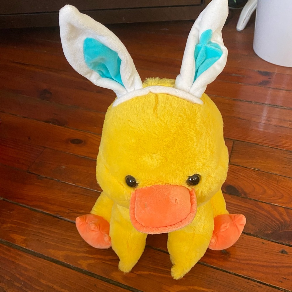 Stuffed Duck with Bunny Ears NWOT